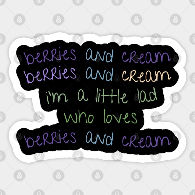 Berries and Cream For a Little Lad Sticker by BobaPenguin